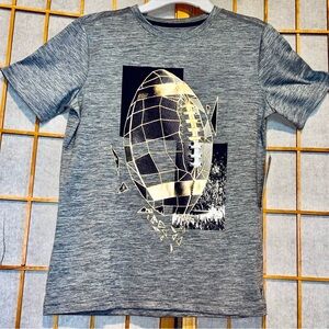 Old Navy boys Gray Graphic T-Shirt with Gold Football Design